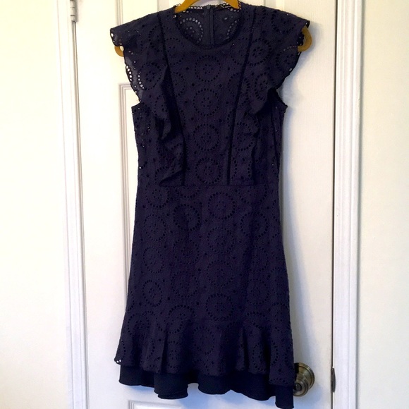 Renuar Dresses & Skirts - Navy Lace Ruffle Renuar Sundress